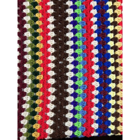 Granny Square Cozy Handmade Crochet Colorful Blanket  Afghan Throw 50"x50" - Picture 8 of 11